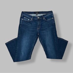 Banana Republic blue dark wash skinny girlfriend ankle jeans